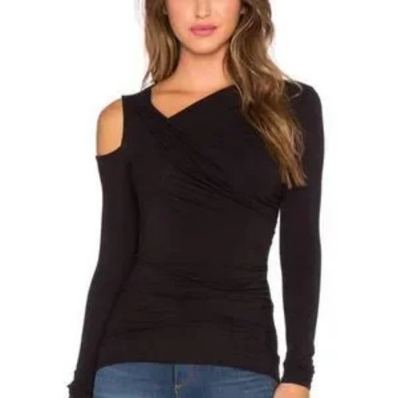 Bailey 44 Tops - Womens Bailey/44 Angelica Black One Shoulder Asymmetric Top M *